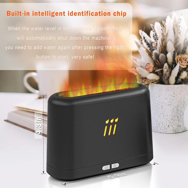 Ultrasonic Aroma Flame Diffuser for Essential Oils, 180Ml Cool Mist Humidifier with Auto-Off Protection, Aromatherapy Diffuser for Home, Office,