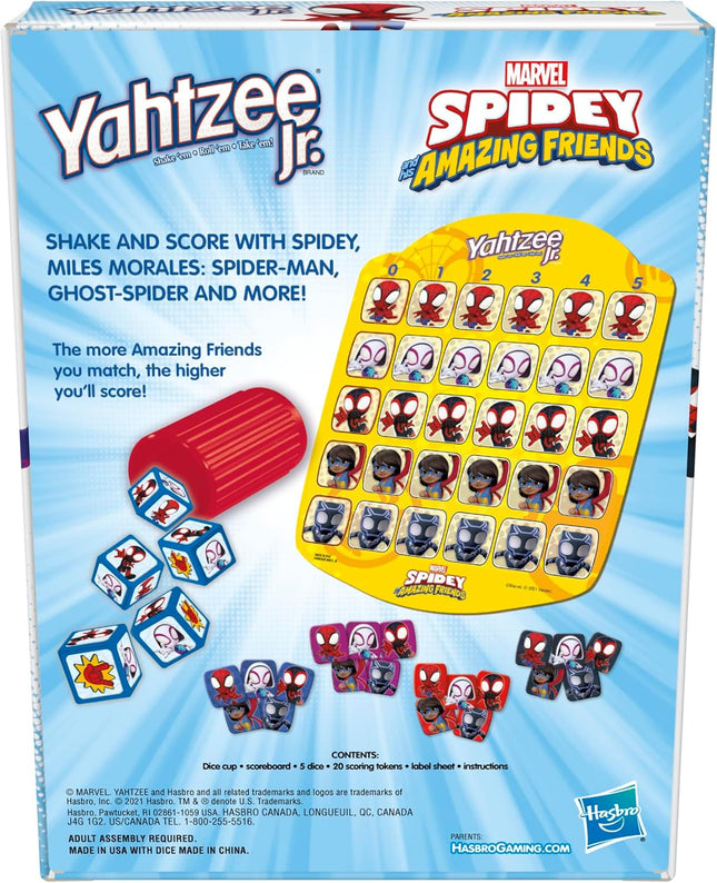 Hasbro Gaming Spidey and His Amazing Friends Yahtzee Jr.Marvel Edition Board Gam