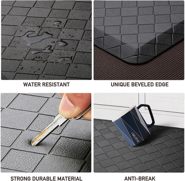 HappyTrends Floor Mat Cushioned Anti-Fatigue ,17.3"x28",Thick Waterproof Non-Slip Mats and Rugs Heavy Duty Ergonomic Comfort Rug for