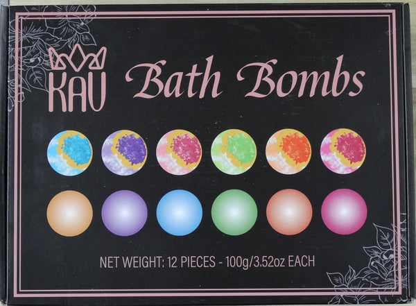 KAV Bath Bombs for Women Gift Set 12Pcs, All Natural Organic Bubble Home Spa Bathbomb Gift Set for Her, Wife, Girlfriend, Mother, Christmas,