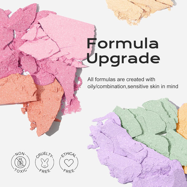 Color Nymph Multi-Colored Blush Highlighter Makeup Palettes | Highly Pigmented Soft Shimmer Powder | Vegan & Cruelty Free, Travel-Friendly Design