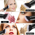 Retractable Kabuki Brush, Travel Powder Face Makeup Brushes | Portable Flawless Makeup Brush for Foundation, Blush, Bronzer, Buffing, Cruelty Free