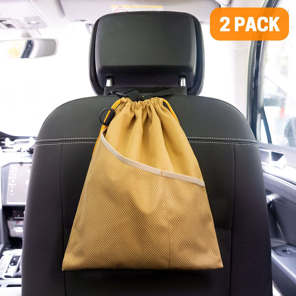 GNEGNI 2PCS Car Garbage Can, Hanging Car Trash Bag with Waterproof Leakproof Lining