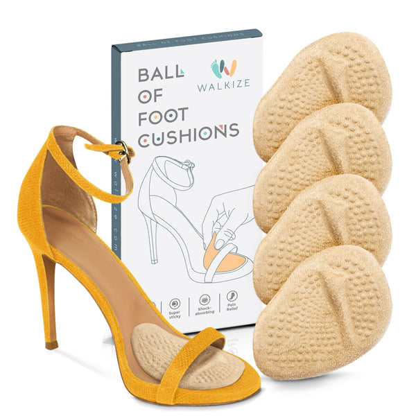 Walkize Metatarsal Pads Women | Heel Inserts for Women | Ball of Foot Cushions (2 Pairs Foot Pads) All Day Pain Relief and Comfort One Size Fits