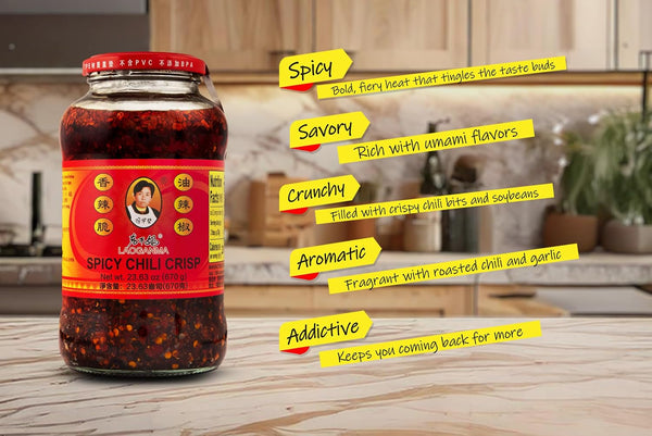 Lao Gan Ma Spicy Chili Crisp Hot Sauce – Restaurant Size 23.63 oz (670g) – Authentic Chinese Chili Oil with Crunchy Bits Spicy 23.6 Ounce (Pack of 1)