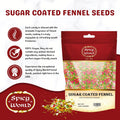 Spicy World Sugar Coated Fennel Seeds | Sweet Saunf Candy for Mouth Freshening - 14 Oz (400g) Pack | Premium Quality Fennel Mouth Freshener |