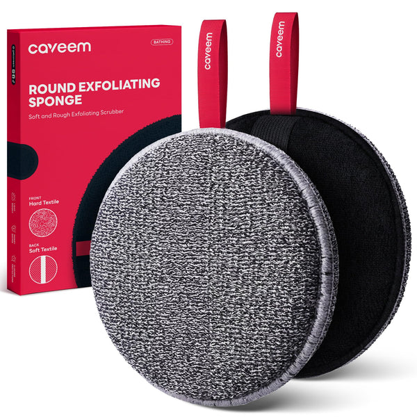 Caveem Exfoliating Body Scrubber, Bath and Body Scrub Buffer, Body Exfoliator for Remove Dead Skin, Gentle and Rough Lightweight Sponge for Shower