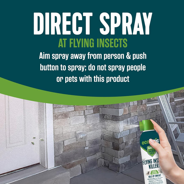 Ecologic Flying Insect Killer, 14 Ounces, Aerosol Formula Made With Cornmint Cinnamon And Clove Oil Kills Houseflies, Mosquitoes, Moths, Fruit