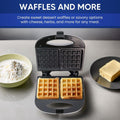 Elite Gourmet Maxi-Matic Electric Nonstick Belgian Waffle Iron Snack Maker Machine, Breakfast, Sandwiches, Compact & Portable, 2 Slice, Black