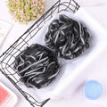 BTYMS 4 Pieces Shower Loofahs Bath Scrunchies 75g/pcs Large Bath Sponge Body Loofahs Shower Pouf Mesh Pouf for Bathing Black 1 Count (Pack of 4)