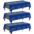 Childom 3 Pack Graduation Tablecloth,Graduation Decorations Class of 2026 Graduation Party Decorations,54"x108" Blue and Gold Plastic Table Cloth