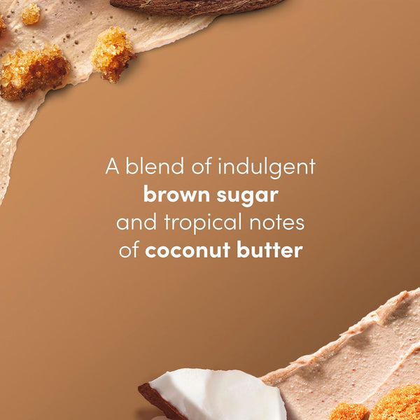 Dove Scrub Brown Sugar & Coconut Butter For Silky Smooth Skin Body Scrub Exfoliates & Restores Skin's Natural Nutrients 10.5 oz Brown Sugar and