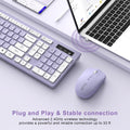 Wireless Keyboard and Mouse Combo Silent for Office and Home(Purple)
