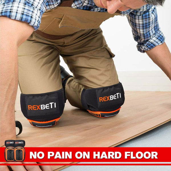 REXBETI Knee Pads for Work, Construction Knee Pads for Men, Heavy Duty Comfortable Anti-Slip Foam Gel Knee Pads for Gardening Flooring and