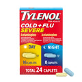 Tylenol Cold + Flu Severe Daytime + Nighttime Cold Medicine Caplets Combo Pack for Multi-Symptom, Cough, Sore Throat, Headache, Nasal Congestion