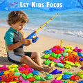 CozyBomB™ Magnetic Fishing Toys Game Set for Kids | Water Table Bathtub Kiddie Pool Party Pole Rod Net, Outdoor Plastic Floating Fish, Toddler