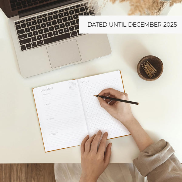 Beautiful 2025 Daily Planner - 7" x 10" Planner for Women or Men with Weekly & Monthly Spreads for Easy Planning - Beautiful Calendar Book to