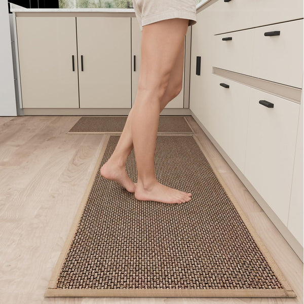 SUMLANS Kitchen Mat Set of 2 PCS, Cushioned Non Slip Rugs for Kitchen Floor, Absorbent Runner Comfort Standing Mats Washable for Kitchen, Office,