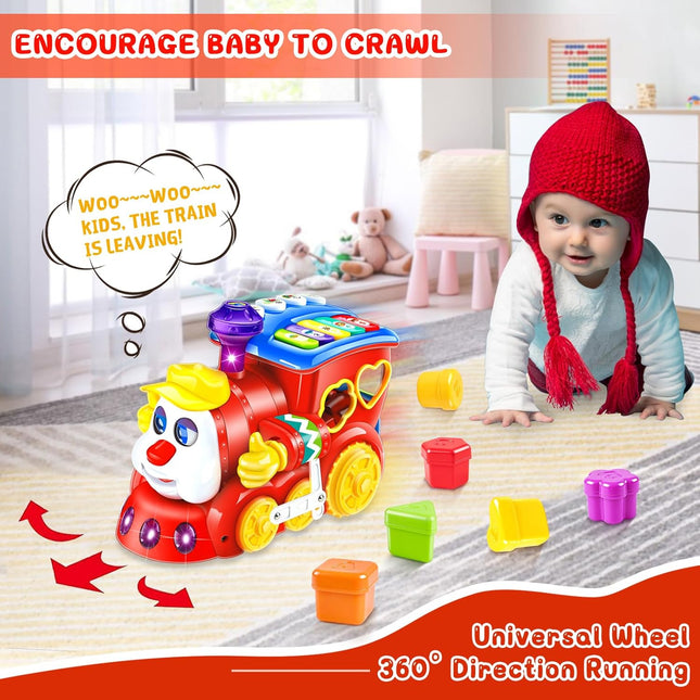 Baby Toys for 1 Year Old Boy Girl Gift Musical Train Baby Toys 6-12 12-18 Months,Early Educational Learning Montessori K