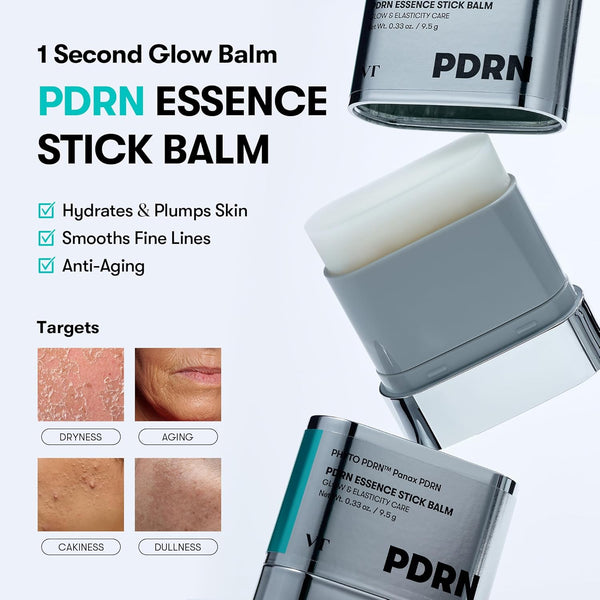 VT COSMETICS PDRN Essence Stick Balm, PDRN Collagen Multi Wrinkle Stick, All-In-One Eye & Neck Treatment, Glow Makeup Base & Face Treatment Balm,