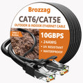 Ethernet Cable 50ft For Cat6/Cat5E, 10Gbps Compatible with Cat8/Cat7, 24AWG Network Cable Indoor&Outdoor, Direct Burial Waterproof&UV Resistant,