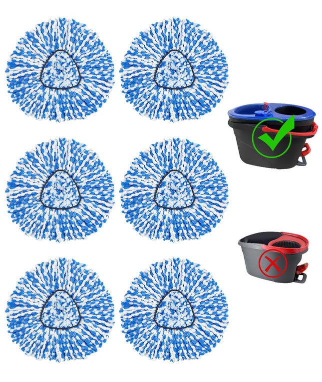 6 Pack Spin Mop Replace Head for O-Cedar Rinseclean 2 Tank Mop System,Mop Head Refill Replacement for O-Cedar Rinseclean