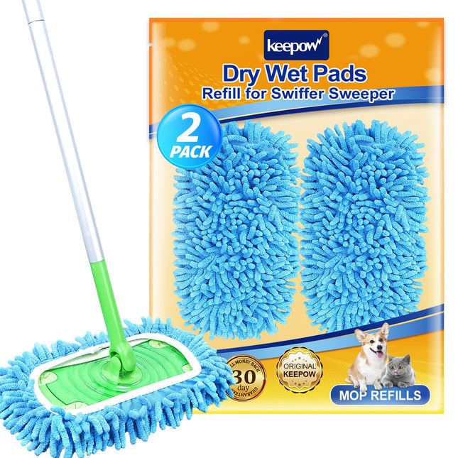 KEEPOW Reusable Mop Pads Compatible with Swiffer Sweeper Mop Ã¢ÂÂ Microfiber W