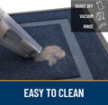 OLANLY Front Door Mat Outside 29.5x17, All-Season Heavy-Duty Rubber Doormat Blue Classic Border Rectangular 29.5" x 17"