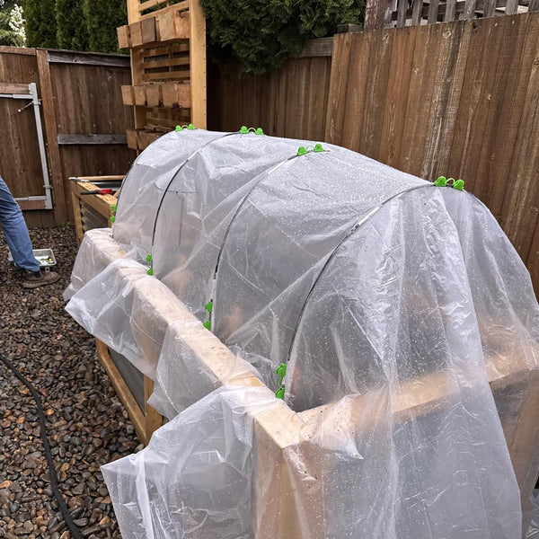 Garden Hoops Grow Tunnel, 6 Sets of 7FT Greenhouse Hoops for Raised Beds, Rust-Proof Fiberglass Frame for Garden Netting, Small Greenhouse Kit,