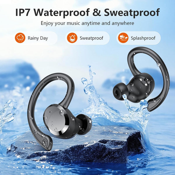 Wireless Earbuds, Earbuds Bluetooth 5.4, Bluetooth Headphones 68Hrs Playtime Sport Earphones with LED Display ENC Noise Cancelling Mic, IPX7