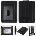 alpine swiss Harper Mens RFID Slim Money Clip Front Pocket Wallet Minimalist Leather ID Card Holder One Size Black
