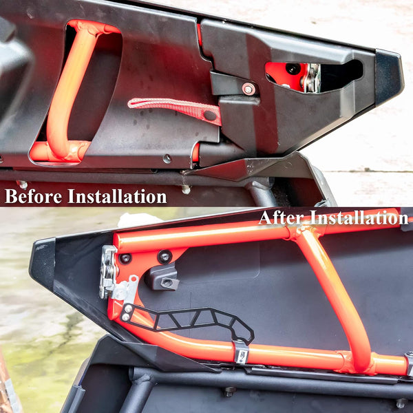 SAUTVS UTV Custom Metals Door Handles, Black Powder Coating Door Latches for Can-Am Maverick X3 X DS RS Turbo R Max 2&4 Door Models