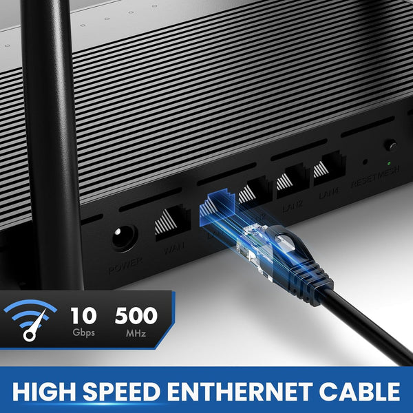Cat6 Ethernet Cable, 8 Feet (6 Pack) LAN, Utp Cat 6, RJ45, Network Cord, Patch, Internet Cable - 8 Ft