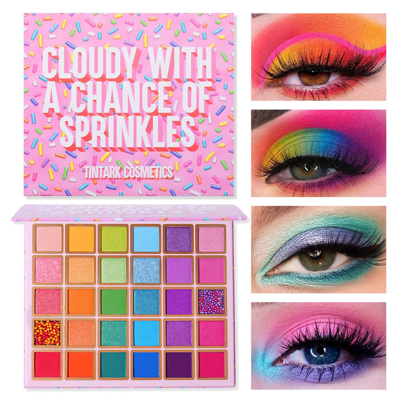 Tintark 30 Colors Makeup Eyeshadow Palette for Beauty & Matte Metallic Shimmer Pearl Glitter Eye Shadow Pallet & Rainbow Colorful Eye Makeup for