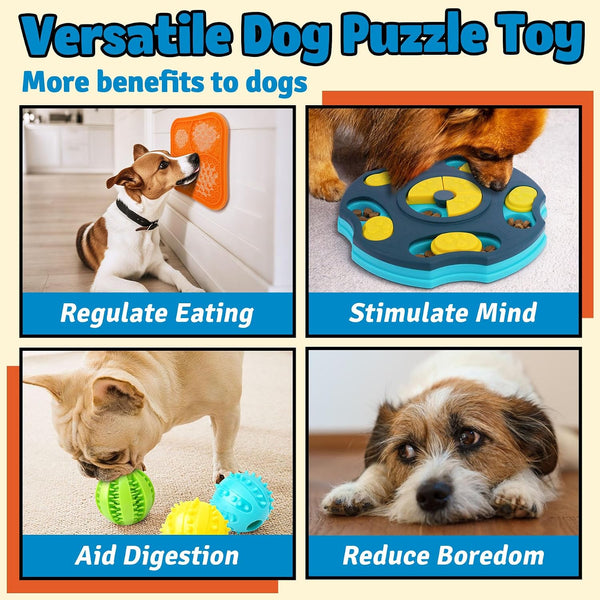 Forfon 9 Pack All-Around Dog Puzzle Toy Set -Mentally Stimulating Dog Enrichment Toys for Small to Medium Smart Dogs, Includes Dog Lick Mat with