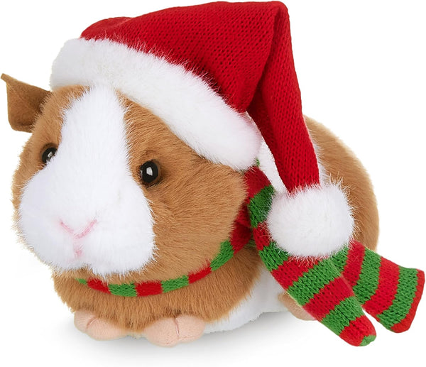 Bearington Collection Jolly Ginny the Guinea Pig Christmas Plush, 8 Inch Guinea Pig Stuffed Animal, Ideal Christmas Stuffy Gift for Toddlers, Kids