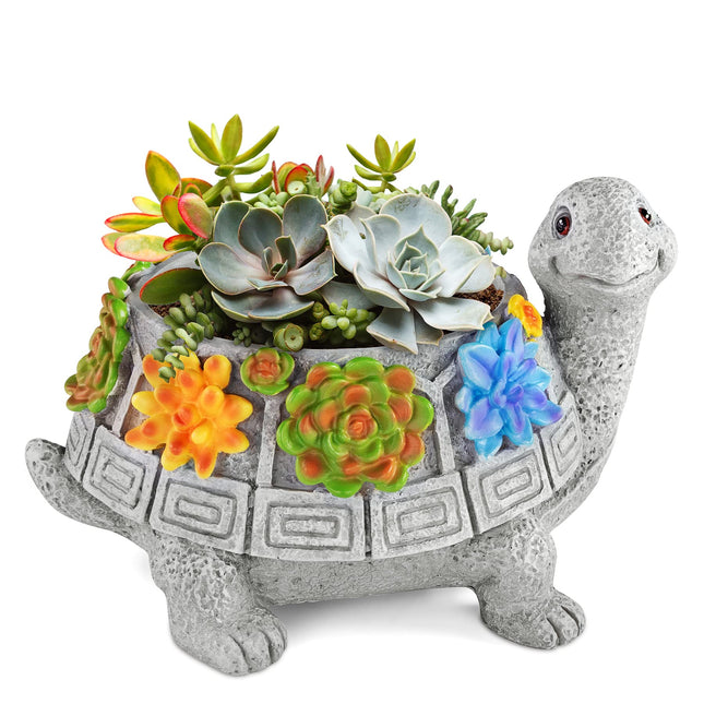 LESES Turtle Succulent Pot Planters for Indoor Plants with Drainage Hole, Flower Garden Cute Pots for Plants, Succulent,