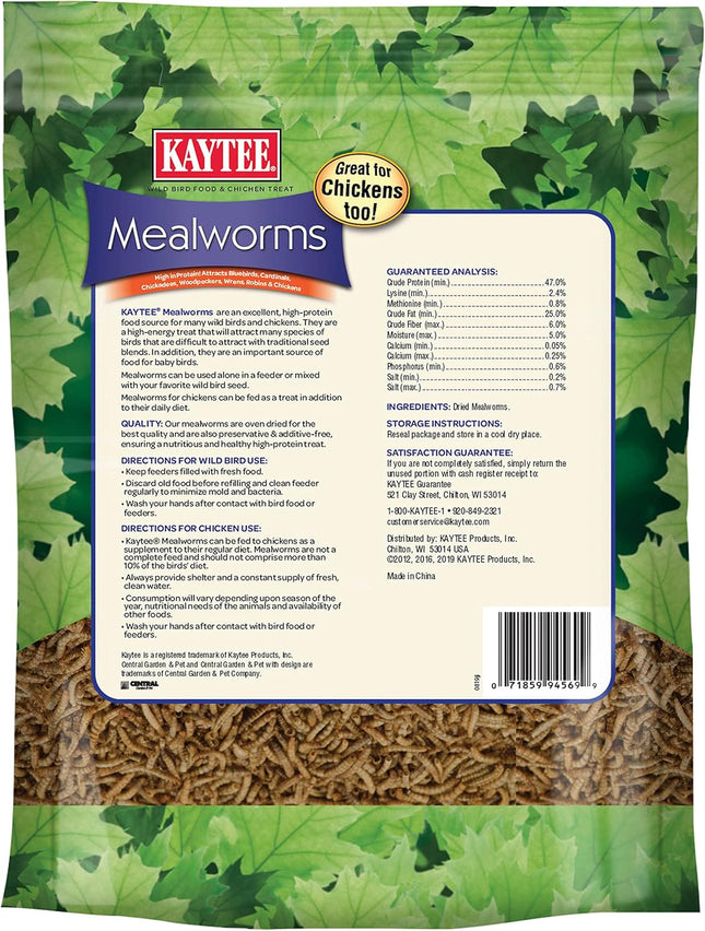 Kaytee Wild Bird Food Mealworms for Bluebirds, Wrens, Robins, Chickadees, Woodpe