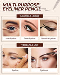 Black Eyeliner Pencil Retractable Gel Eye Liner Pencil Built in Sharpener Waterproof Smudge proof Waterline Eye Liner Pencils Smooth Creamy
