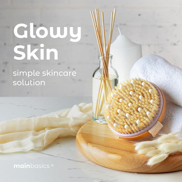 MainBasics Dry Brushing Body Brush for Lymphatic Drainage Lavender - Massage