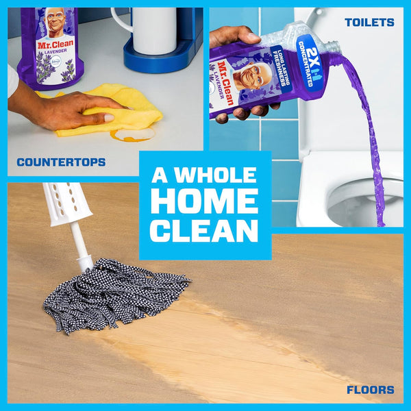 Mr. Clean All Purpose Cleaner, Floor Cleaner for Mopping Home, Bathroom, & Kitchen, Cleaning Liquid for Mop & Bucket, Cleaning Supplies,