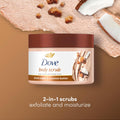 Dove Scrub Brown Sugar & Coconut Butter For Silky Smooth Skin Body Scrub Exfoliates & Restores Skin's Natural Nutrients 10.5 oz Brown Sugar and