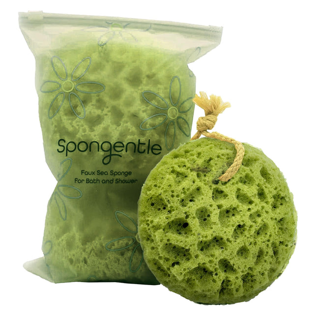 Spongentle Deep Cleansing Body Loofah Sponge, Natural Colors, for Bath and Showe