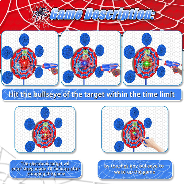 Shooting Games Toys for Nerf Gun Party, Shooting Targets with Toy Guns 10 Foam Darts Kids Outdoor Indoor Toys for Birthday Easter Xmas Gifts for 4