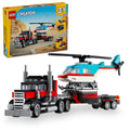 LEGO Creator 3 in 1 Flatbed Truck with Helicopter Toy, Transforms from Flatbed Truck Toy to Propeller Plane to Hot Rod and SUV Cars, Gift Idea for