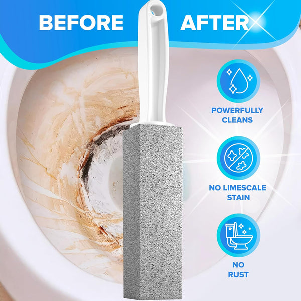 DISIWENE Pumice Cleaning Stone with Handle Toilet Bowl Cleaner Hard Water Ring Remover for Bath/Pool/Kitchen/Household Cleaning (2)