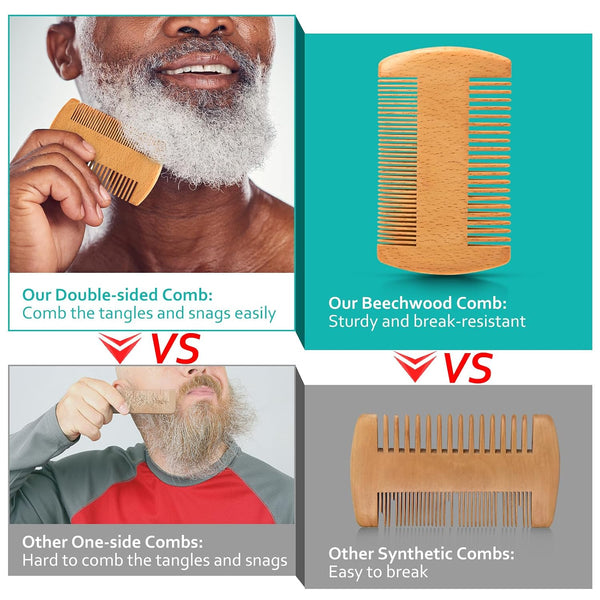 RAFFIN Beard Kit w/Beard Oil, Beard Balm, Beard Brush, Beard Comb, Beard Wash/Shampoo for Men's Self-care, Christmas & Stocking Stuffers for Adult