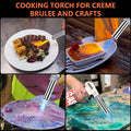 Culinary Professional Kitchen Butane Torch, Upgrade Creme Brulee Blow Torch for Cooking, Adjustable Flame with Reverse Use（Butane Gas Not Included）