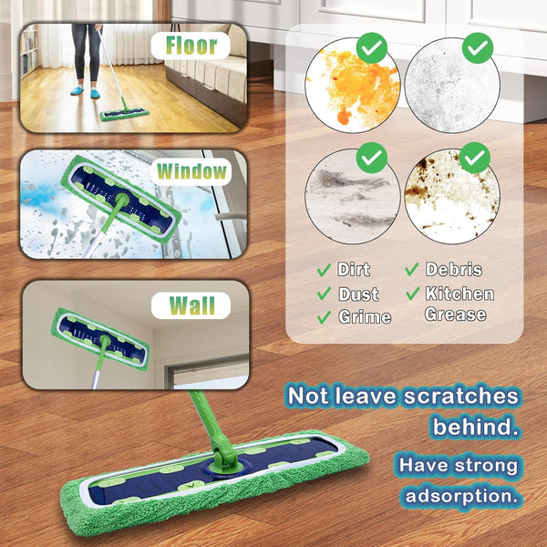 XL Mop Pads Compatible with Swiffer XL Dry Sweeping Cloths, Reusable Wet Pads Refill X-Large Size Fits for Swiffer XL Wet Pads Refills -For