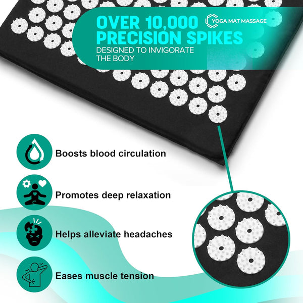Sivan Back and Neck Pain Relief Acupressure Mat and Pillow Set, Chronic Back Pain Treatment - Relieves Your Stress of Lower Upper Back and Sciatic